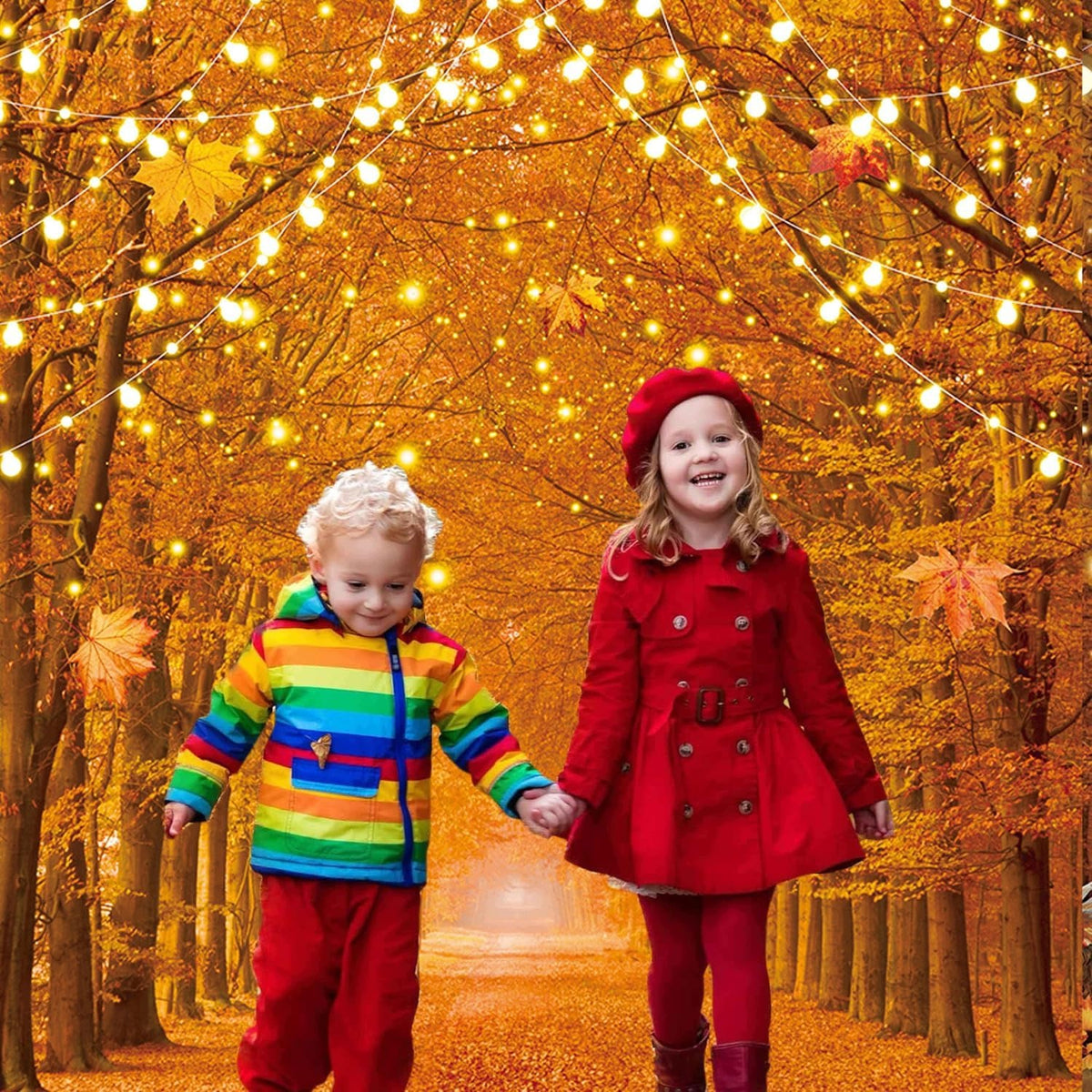 Photo background Autumn forest Pumpkin 150x210 cm Backdrop width 1.5 m