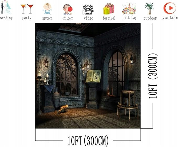 Photo background for Halloween, dark, witch, sorcery 3x3m Manufacturer no brand