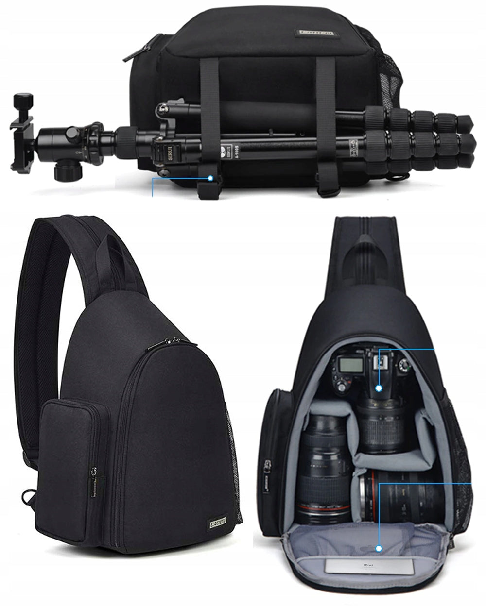 Photo backpack for one shoulder Caden D17 black Brand no brand