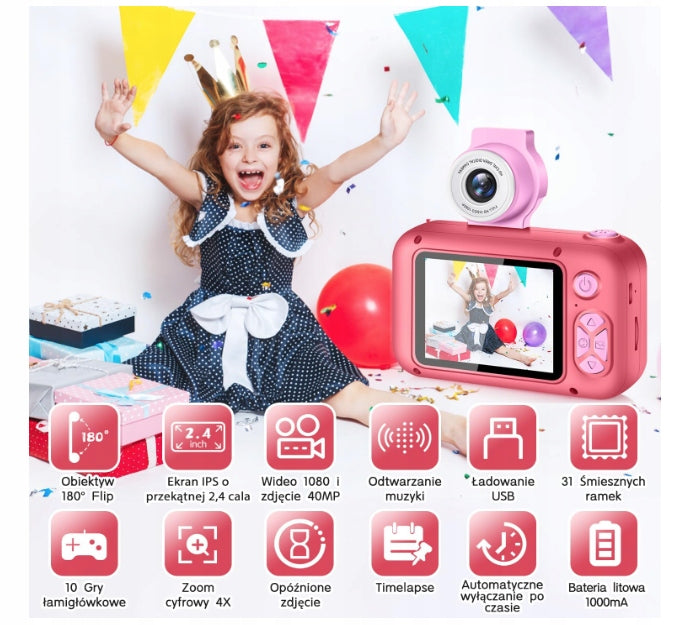Photography Camera for Children ARNSSIE card 32GB Selfie function Manufacturer code X101