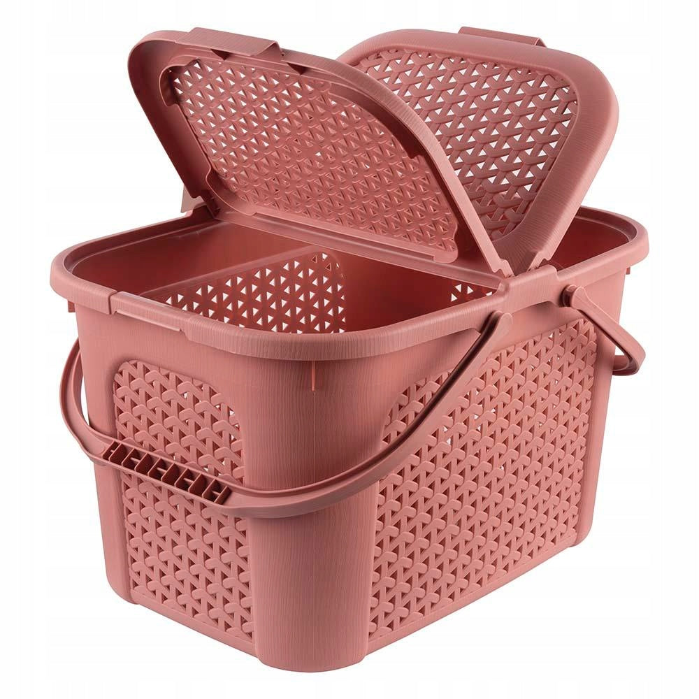 Picnic basket camping trip two flaps Nordic red