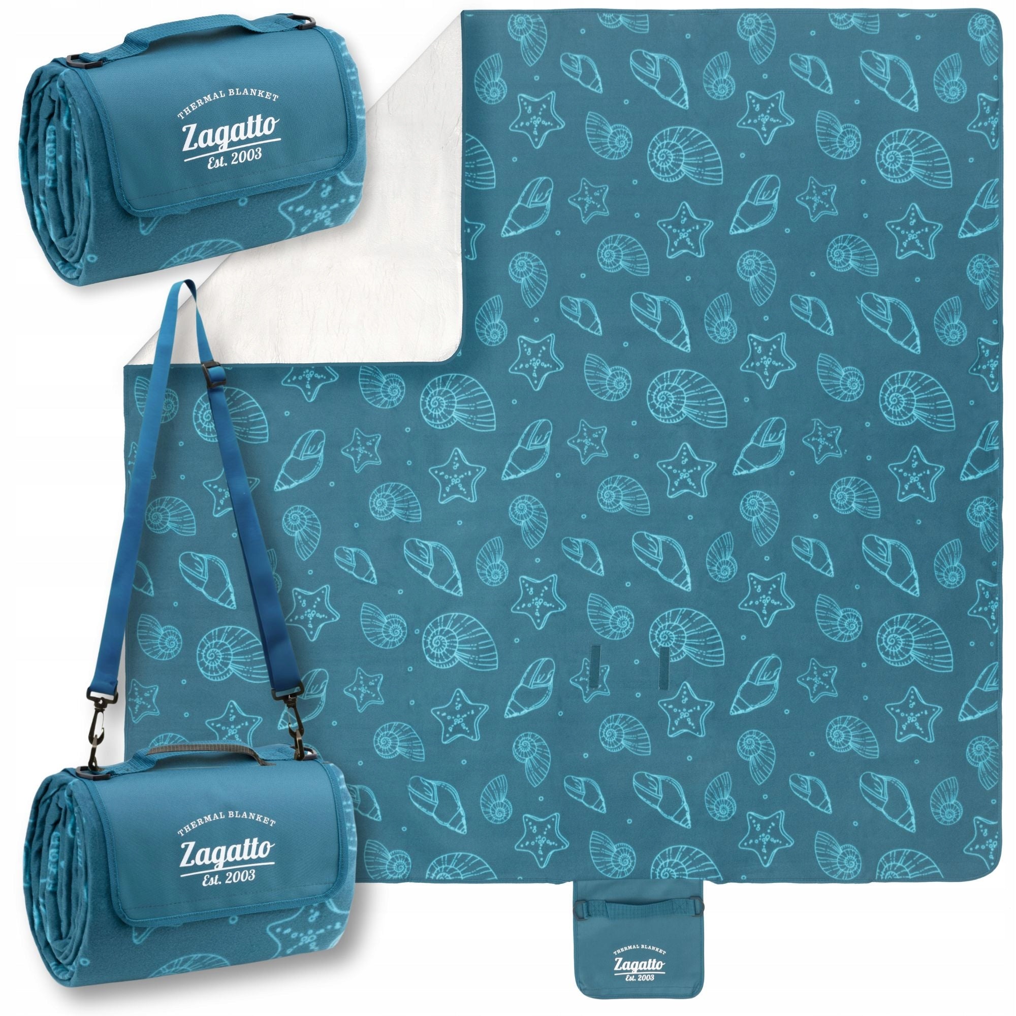 Picnic blanket 200x200cm with insulation large beach light beach mat ZAGATTO