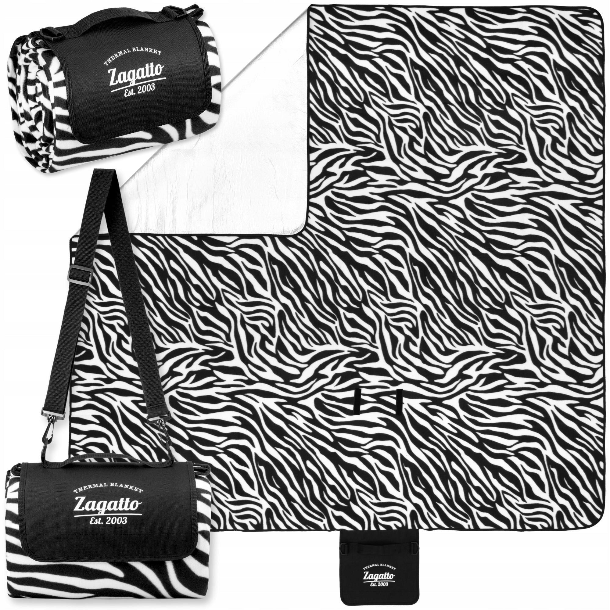 Picnic blanket with insulation 200x200 cm large beach mat waterproof ZAGATTO