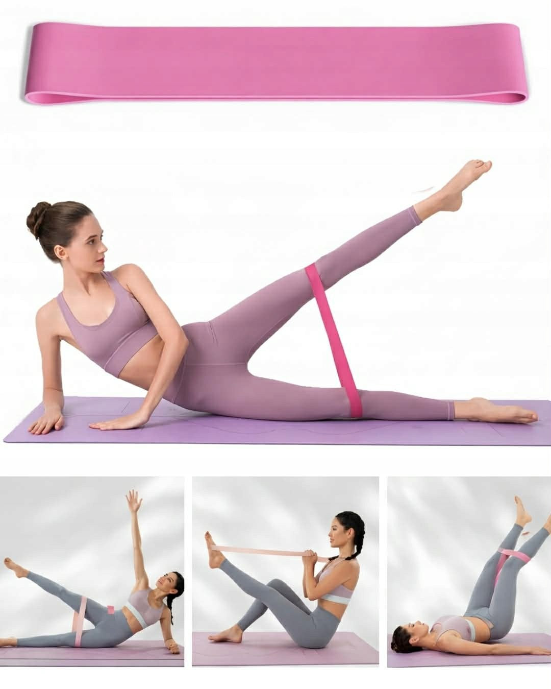 Pilates Fitness Yoga Set 10in1 Exercise Wheel for Pilates Resistance Bands Roses Manufacturer code FITNESS3