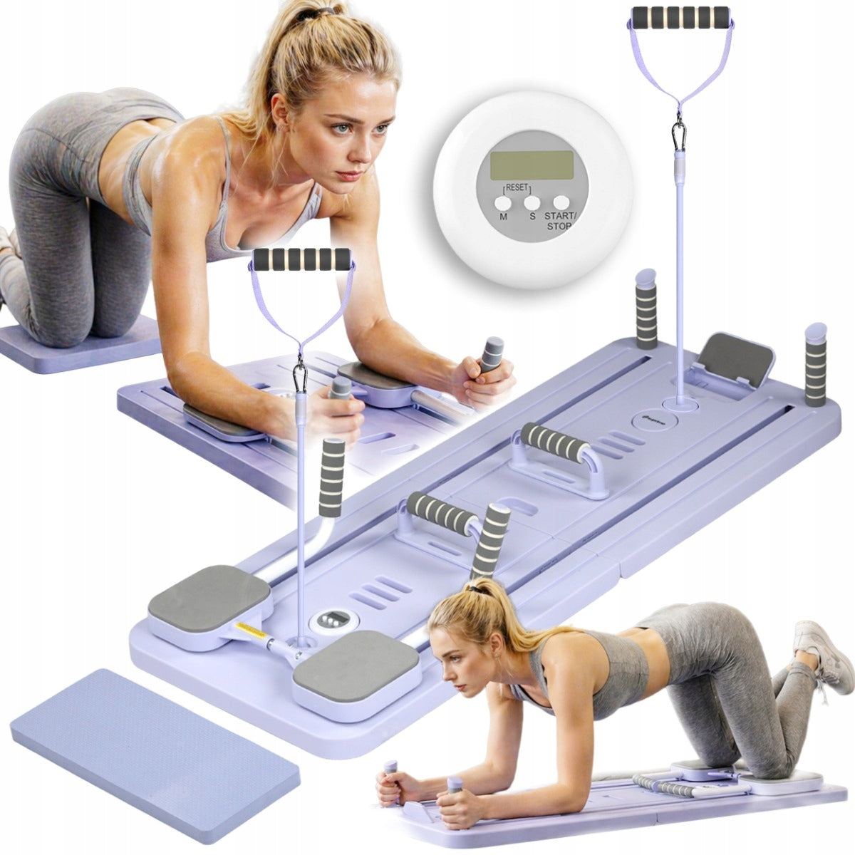 Pilates Reformer Multifunction Pilate Set Purple 12in1