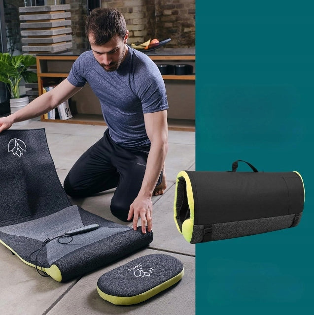 Pilates Yoga Electric Massager Homedics Stretch Remote Control 3 Programs Mat Brand Homedics