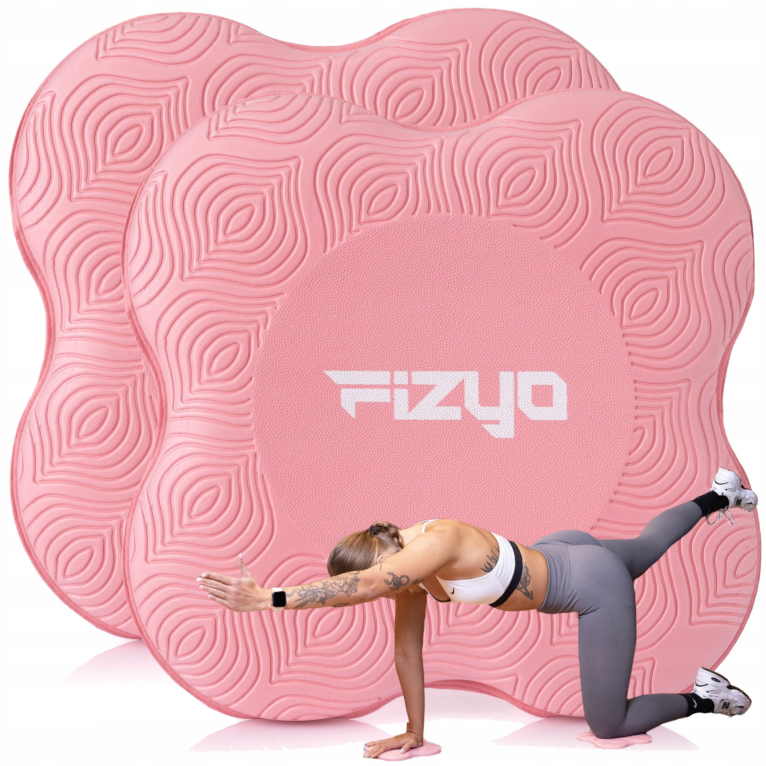 Pilates Yoga Exercise Pads FIZYO Under Knee Elbows Hands Pink 2pcs