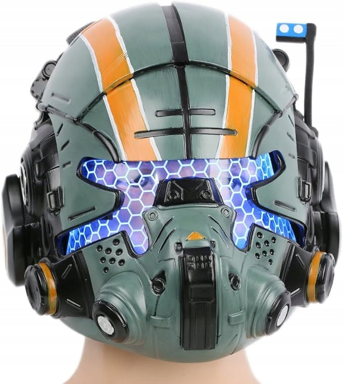 Pilot Helmet Cooper Vanguard STAR WARS Xcoser LED Cosplay Resin Mask 1:1