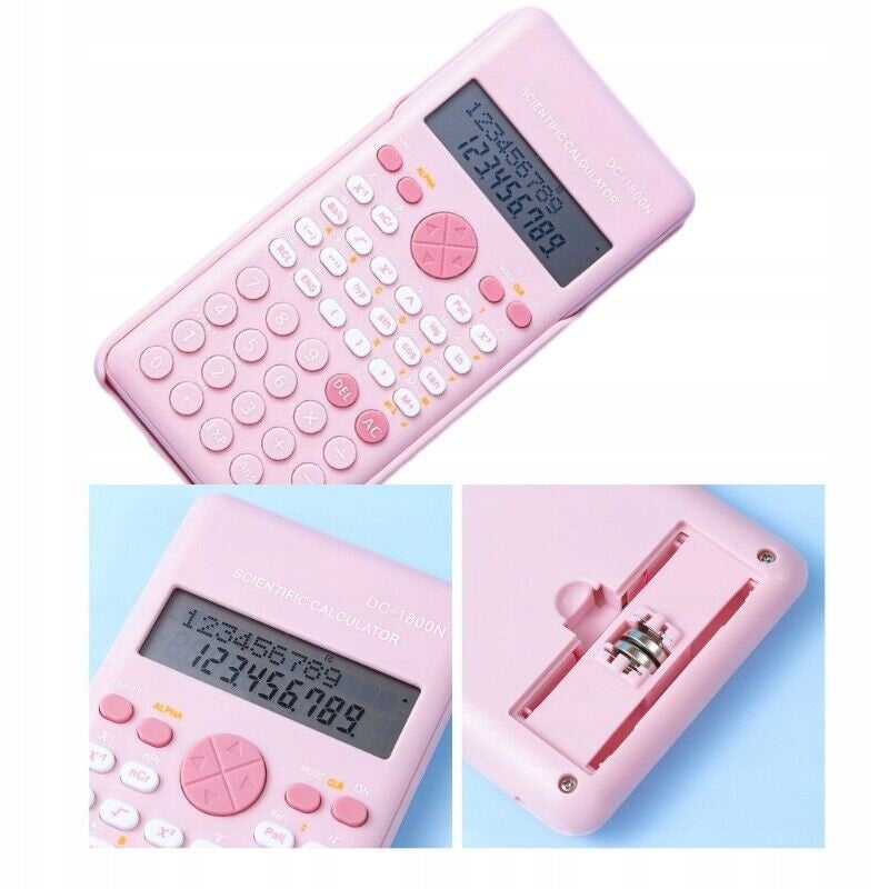 Pink 2 Line Scientific Calculator 240 Engineering Functions Manufacturer code Różowy Kalkulator Naukowy Inżynierski