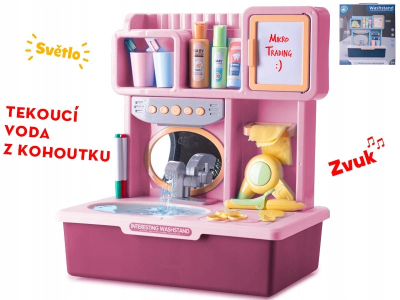 Pink Battery Operated Washbasin with Running Water with Light, Sound Packaging status original