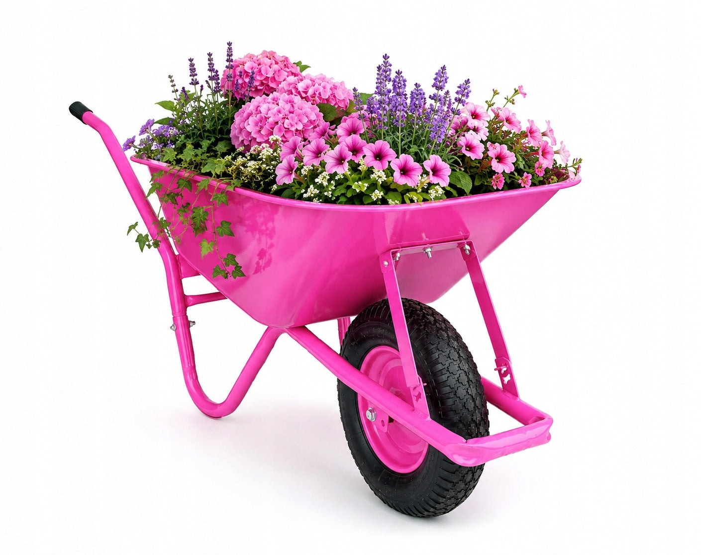 Pink Decorative Garden Wheelbarrow 250KG 100L