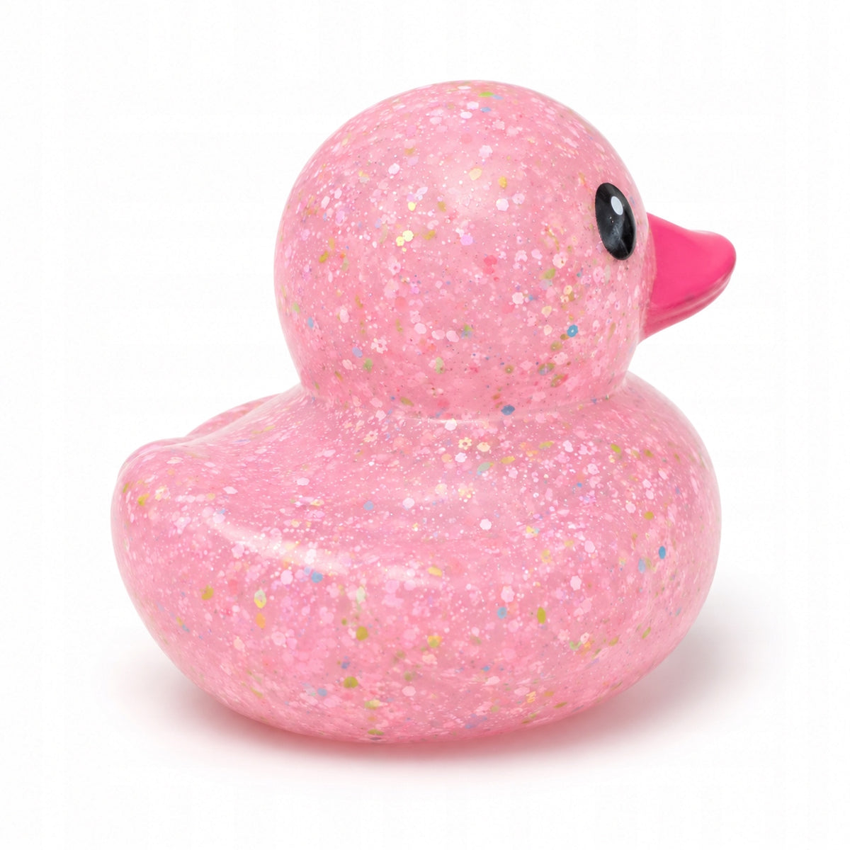 Pink Duck Rubber Squishy 17 cm Glitter Toy 12M+ Brand Misie Dwa