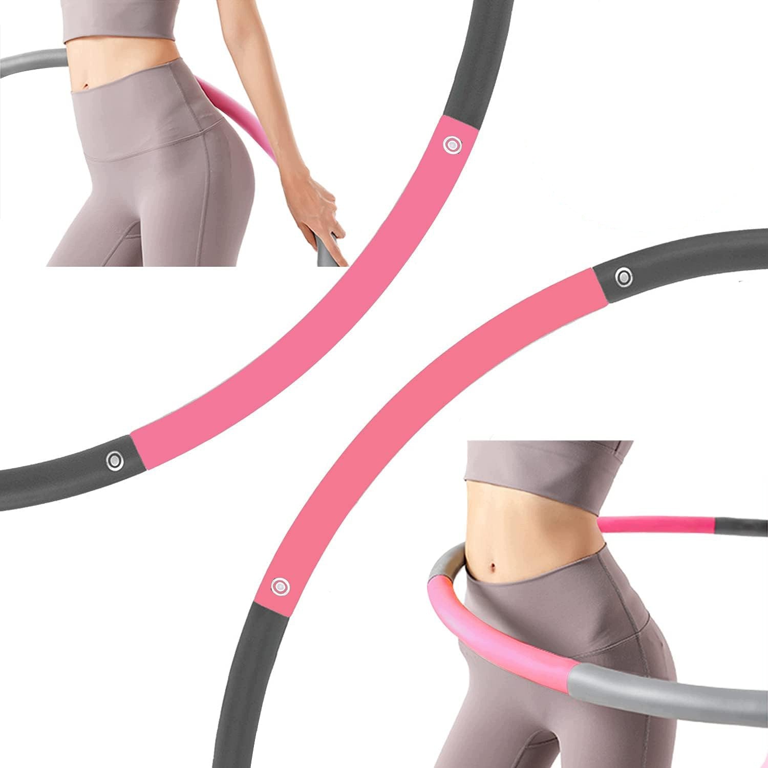 Pink Grey hula hoop 72CM Folding foam