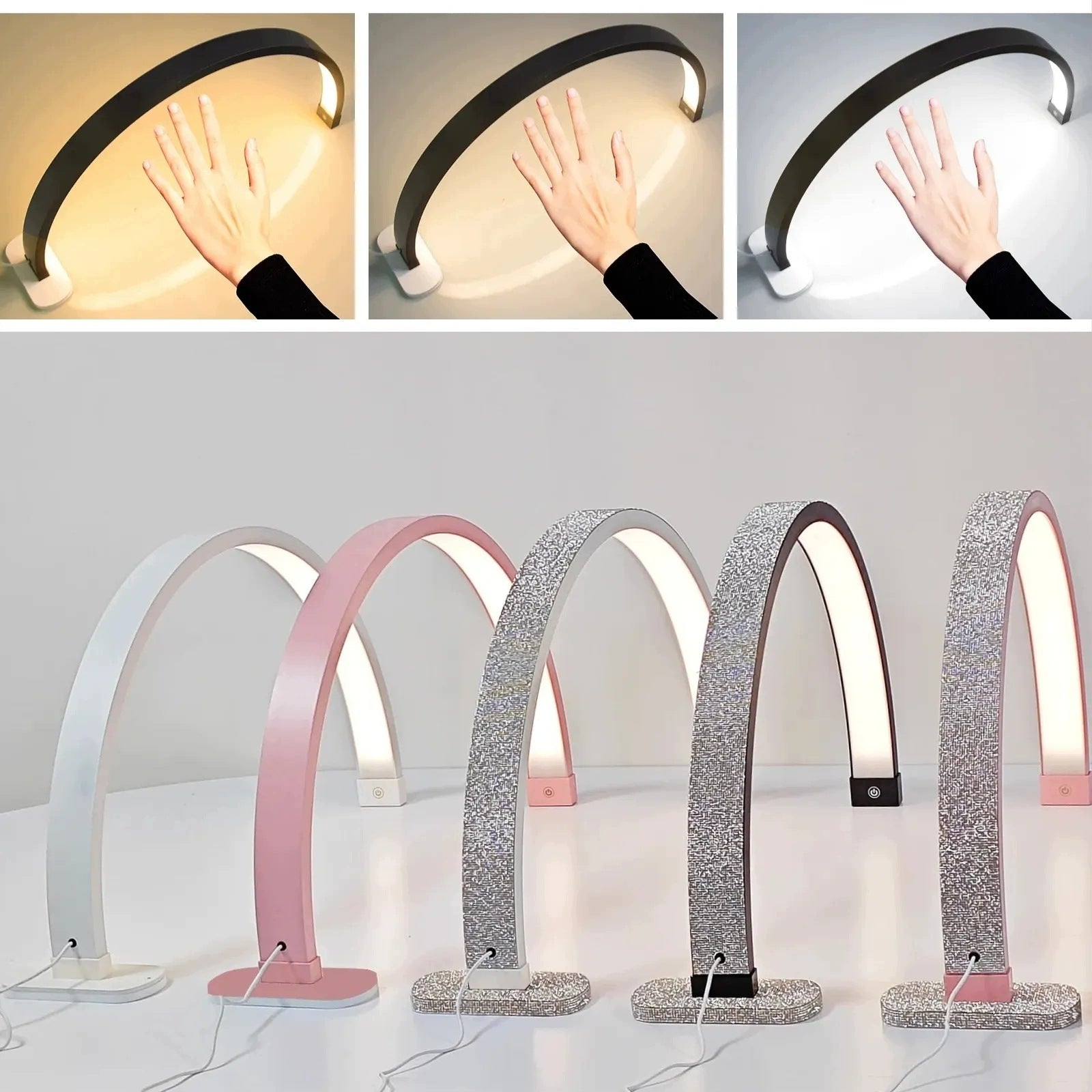 Pink LED Nail Lamp with Glitter ILLUXE IL10 80cm 2000 lumen Power 45 W