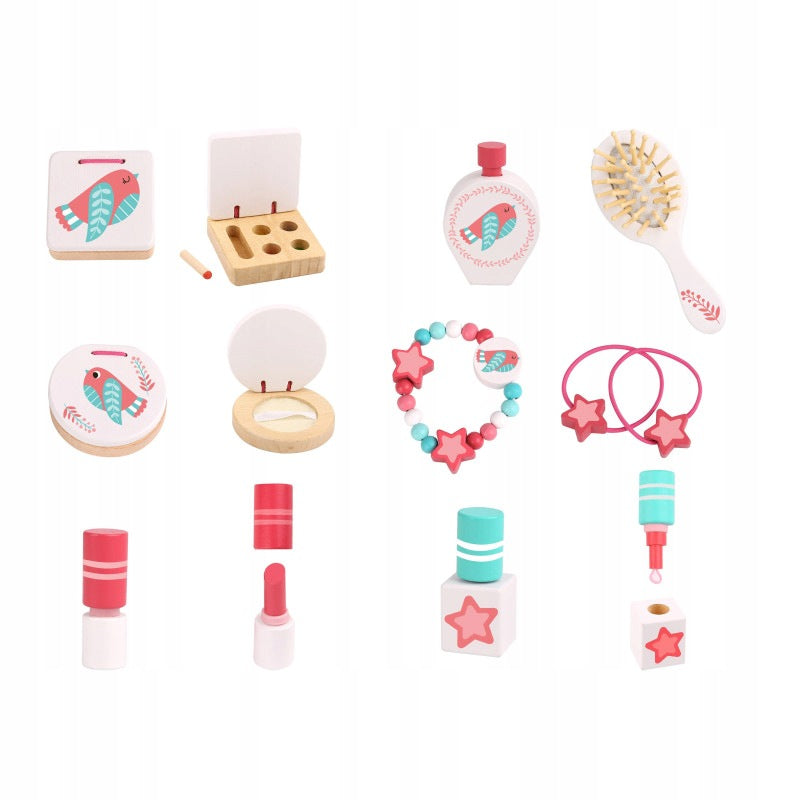 Pink Makeup Wooden Dressing Table with Mirror Tooky Toy Brand Tooky Toy