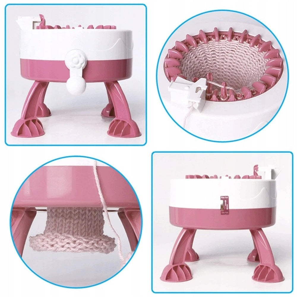 Pink Plastic Knitting Machine With Yarn For Knitting At Home Brand Bedee
