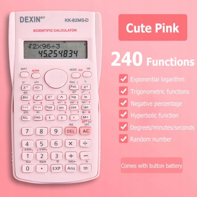 Pink Scientific Calculator 2 lines 240 School Functions EAN (GTIN) 5907106779296