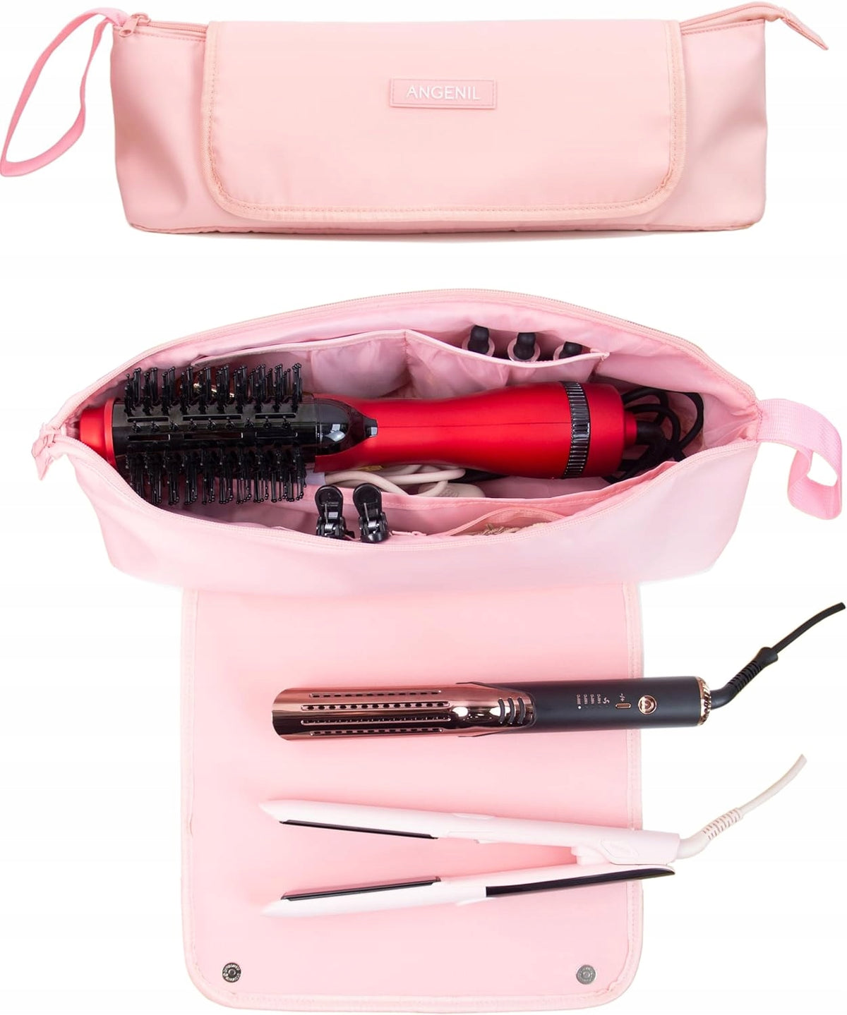 Pink Silicone ANGENIL Straightener Case – Heat Resistant