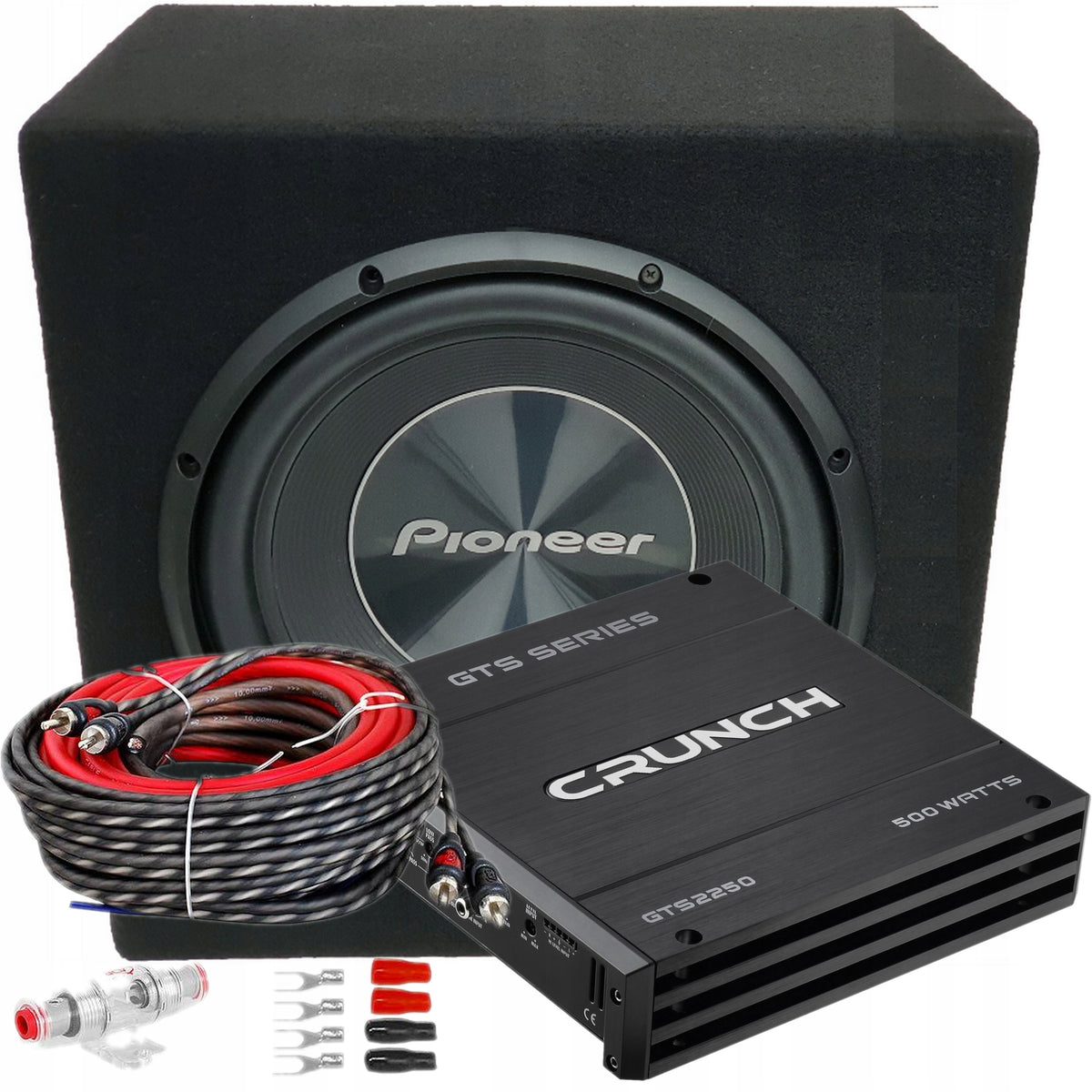 Pioneer 1400W Bass Box + Crunch GPX + Cables Brand Crunch