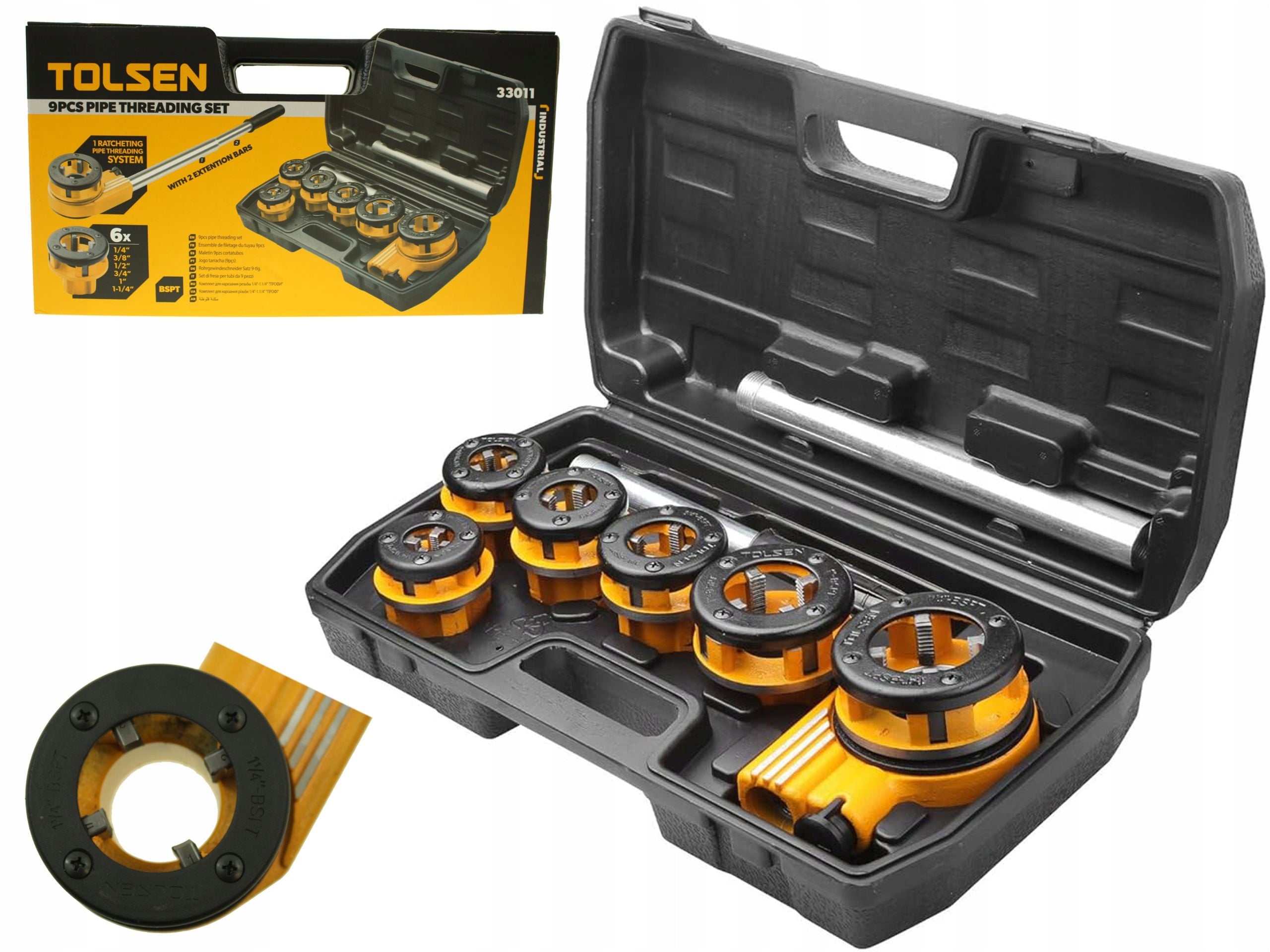 Pipe threader / 1/4'' tap case set - 1 1/4'' Packaging status original