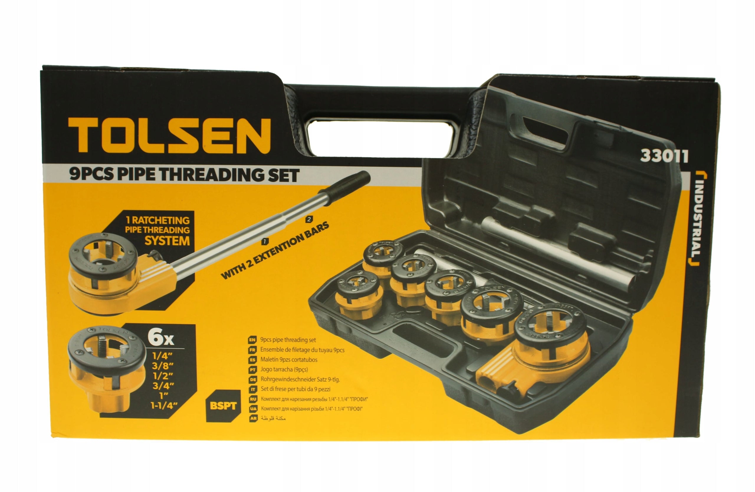 Pipe threader / 1/4'' tap case set - 1 1/4''