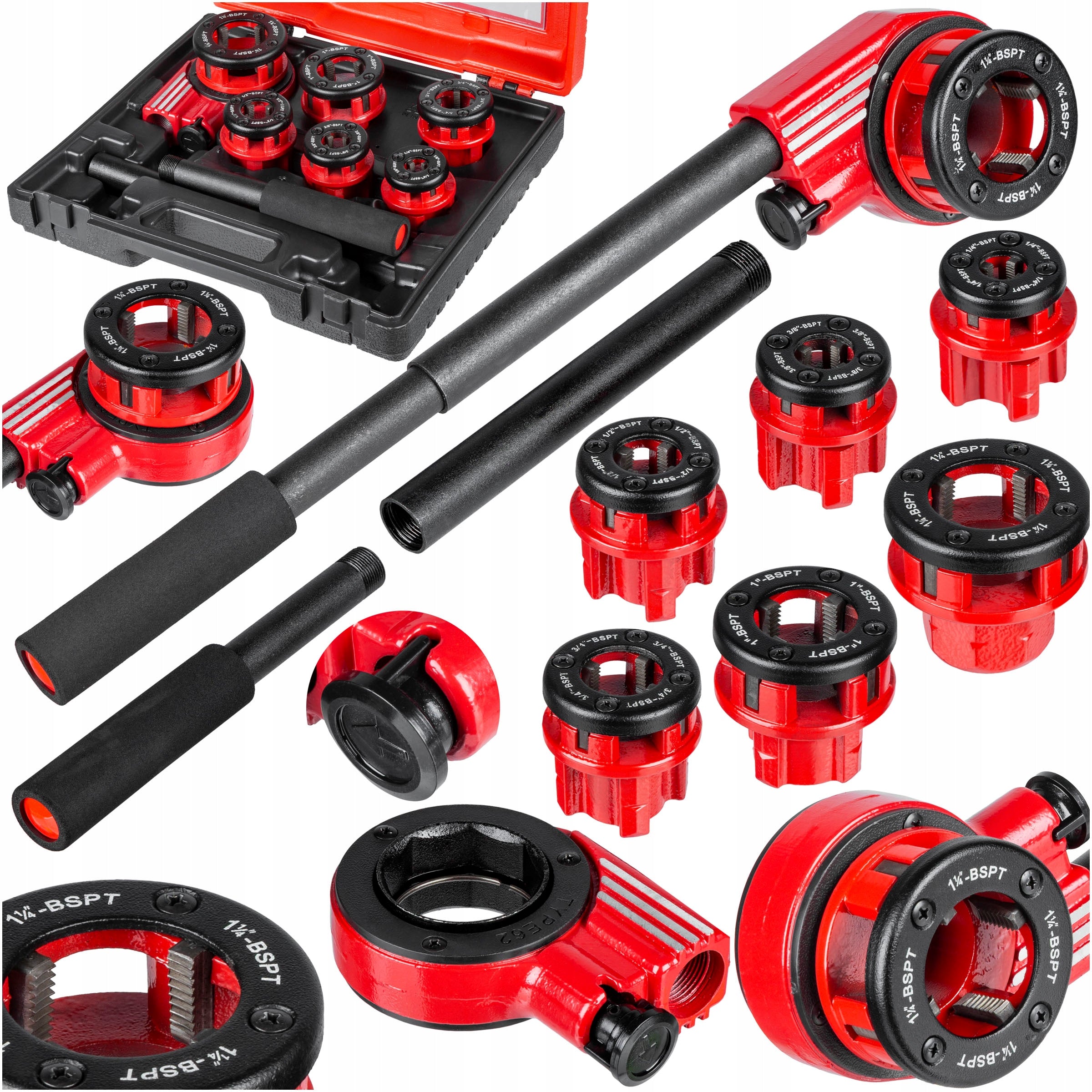 Pipe threader Lex set of 6 heads 1/4" – 1 1/4