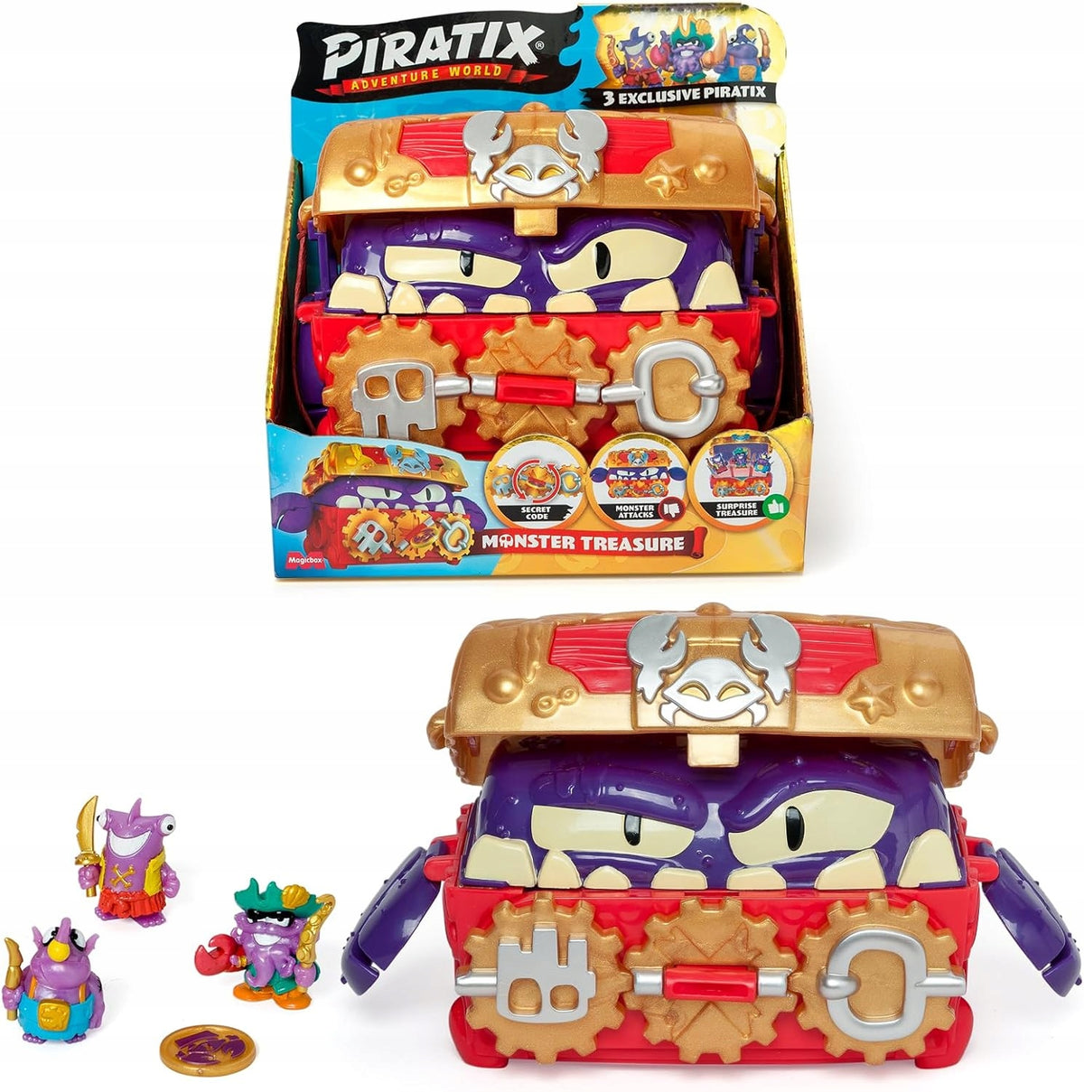 Piratix Monster Treasure Set GOLDEN CHEST with Treasure and Figurines Manufacturer code 60141000
