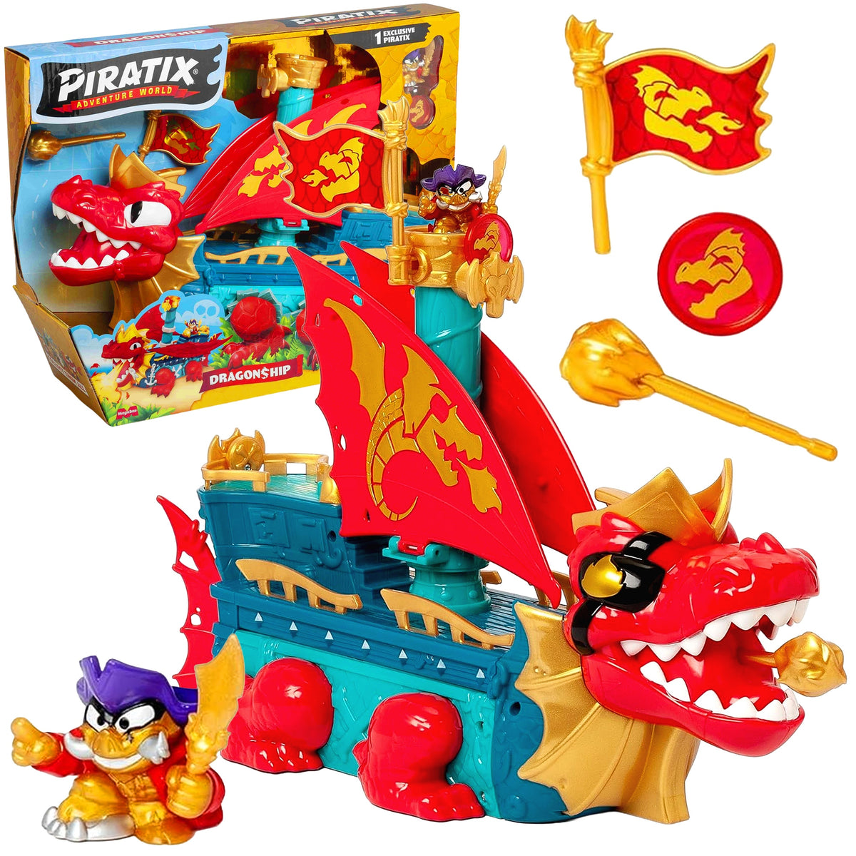 Piratix Set 3in1 Dragon Ship Captain Big Red and Accessories