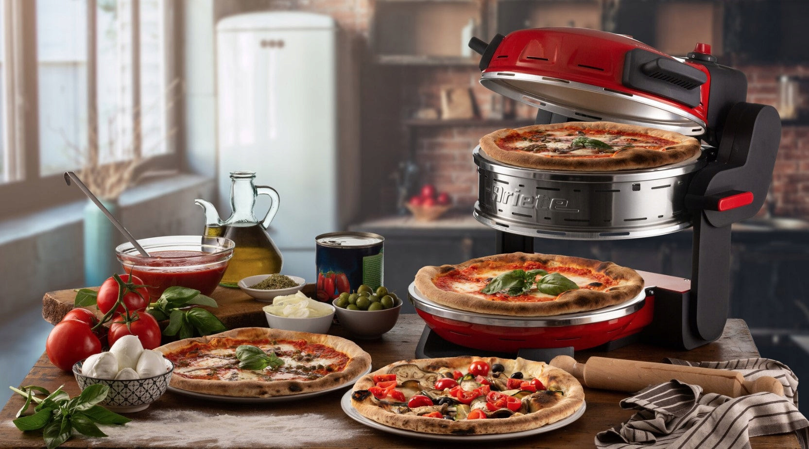 Pizza oven Ariete 927/00 Pizzeria Italiana 2300W Two baking chambers EAN (GTIN) 8003705121638