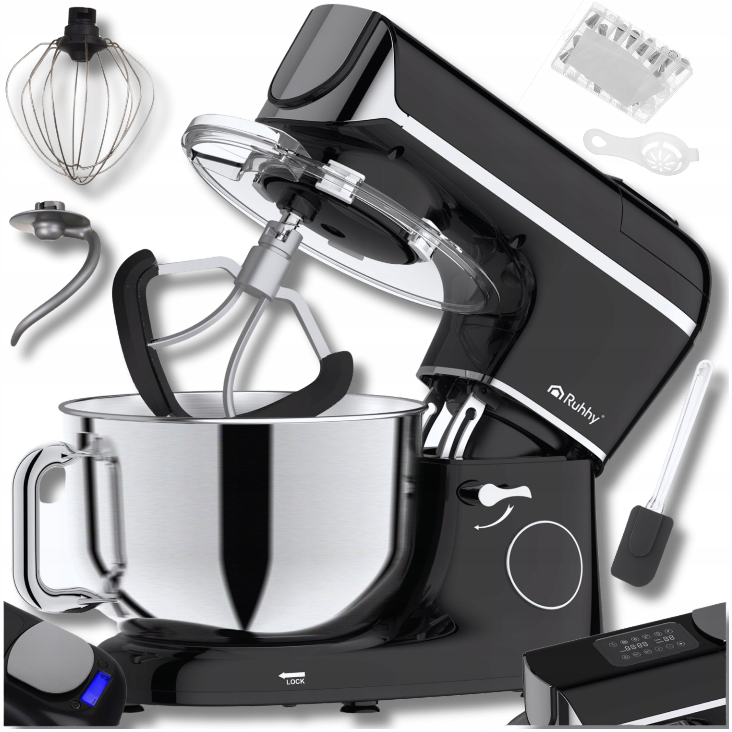 Planetary Food Processor Heated Bowl 5,5l Weight Timer Akcesoria Freebie