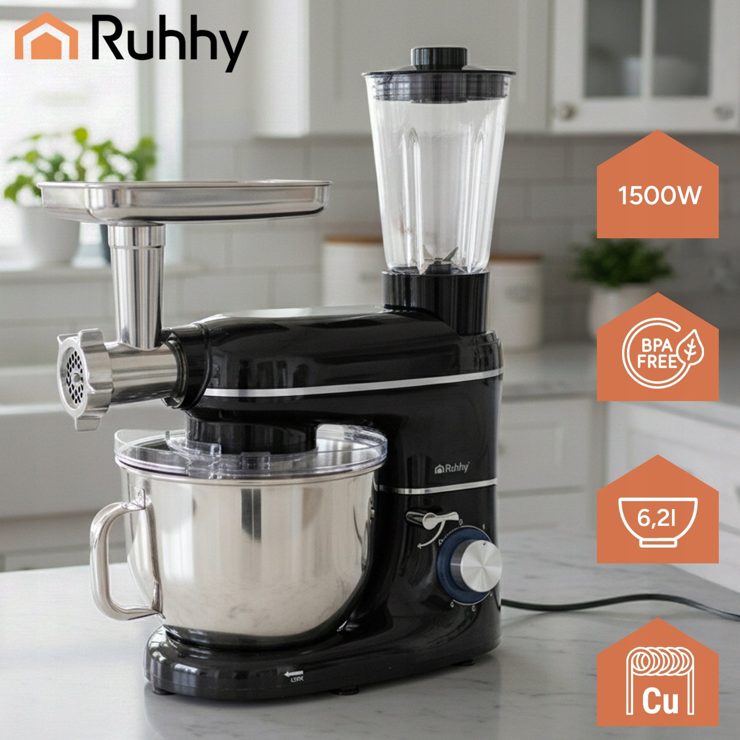 Planetary Food Processor Multifunctional with Bowl 6,2 L Blender Machine 3in1 Manufacturer code 16747