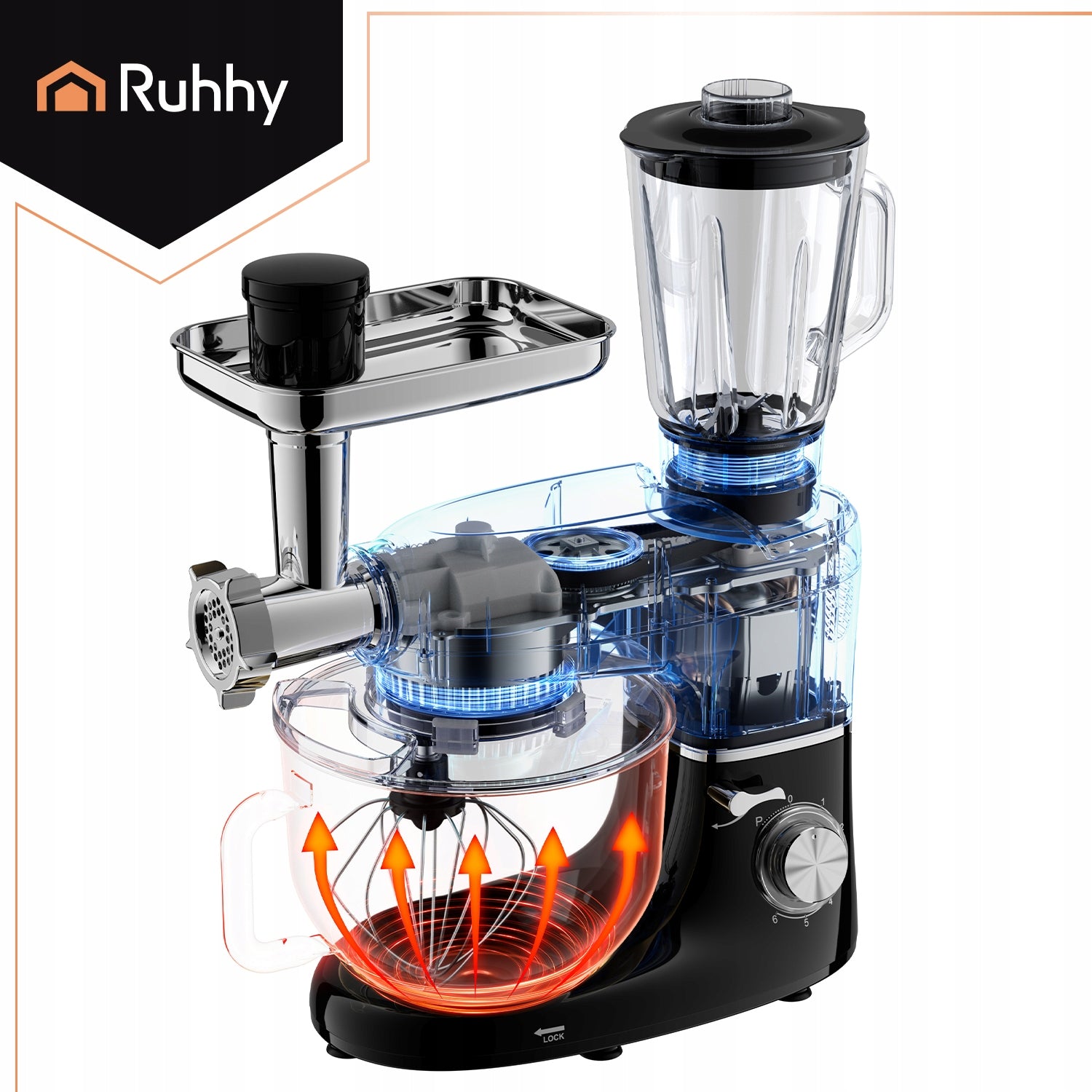 Planetary Food Processor Multifunctional with Bowl 6,2 L Blender Machine 3in1 Packaging status original