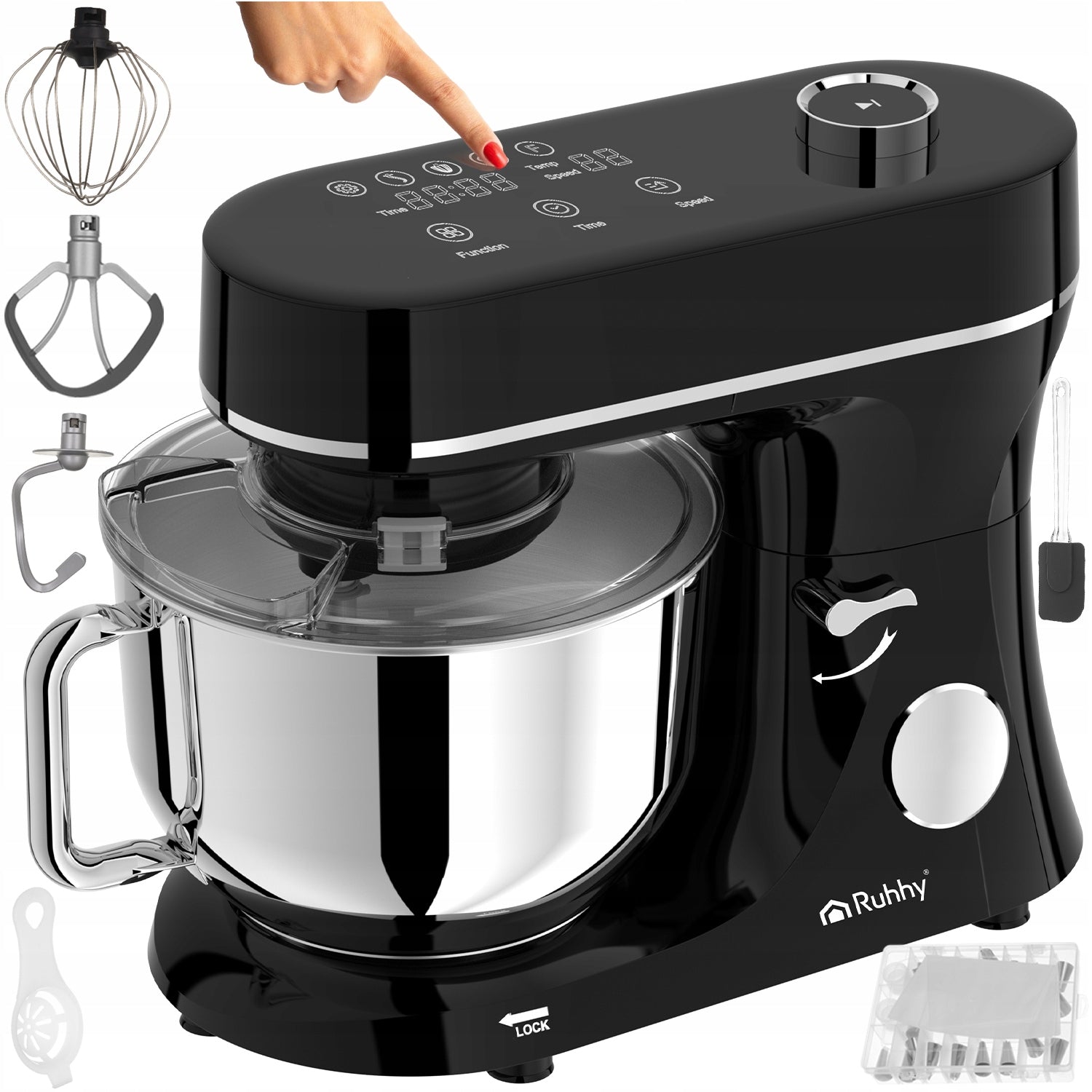 Planetary Food Processor with Heated Bowl 5,7L Ruhhy Mixer for Cake