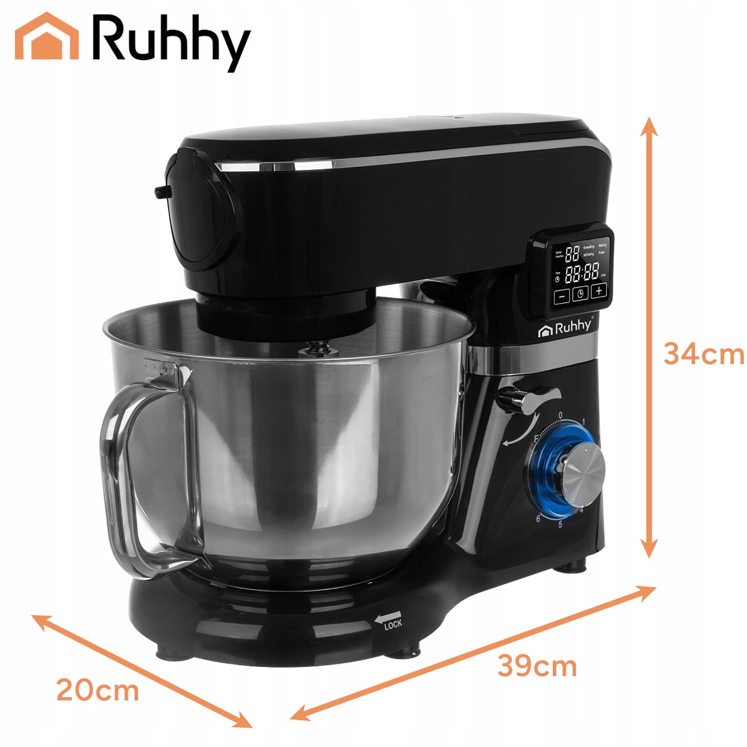 Planetary Food Processor with Heated Bowl 6,2L Multifunctional + Blender Dominant color black