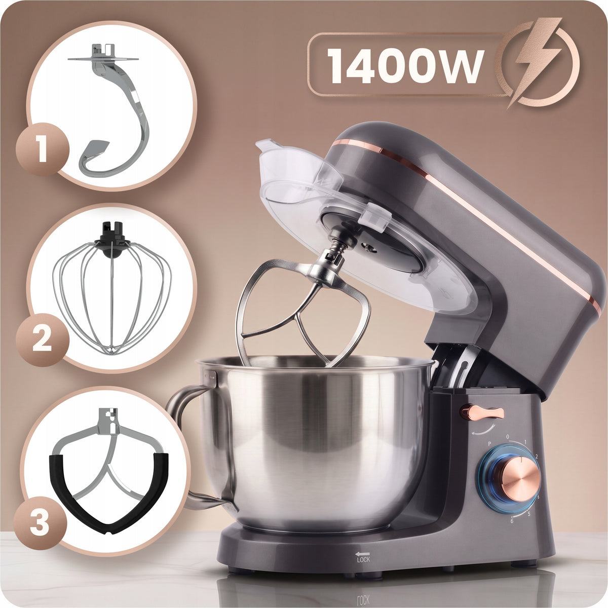 Planetary robot kitchen mixer Berdsen stainless steel 6l 3in1 Manufacturer code 375602