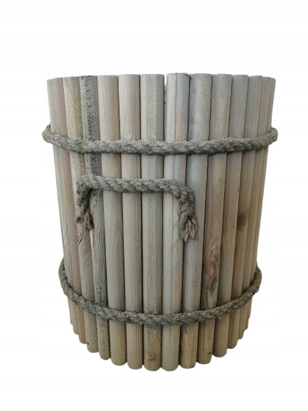 Planter rustic pot for heather cover wooden grey pot Manufacturer code koło szara