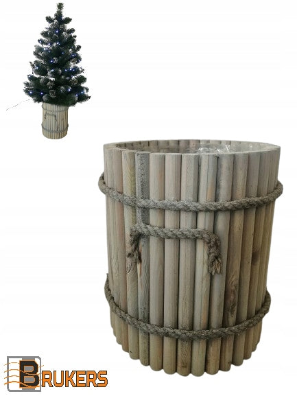 Planter rustic pot for heather cover wooden grey pot