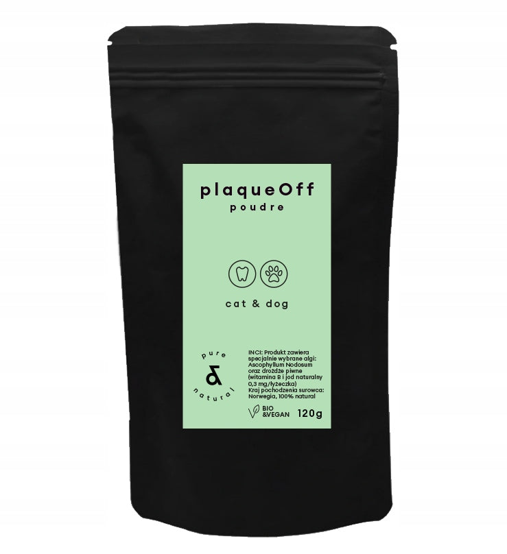 Plaque Off 120 g Algae for Tartar Sediment Breath for Cat Dog Powder
