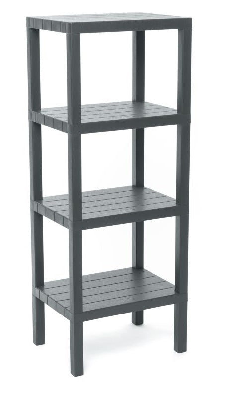 Plastic Bathroom Shelving Unit 4 Shelves Cabinet Terrace