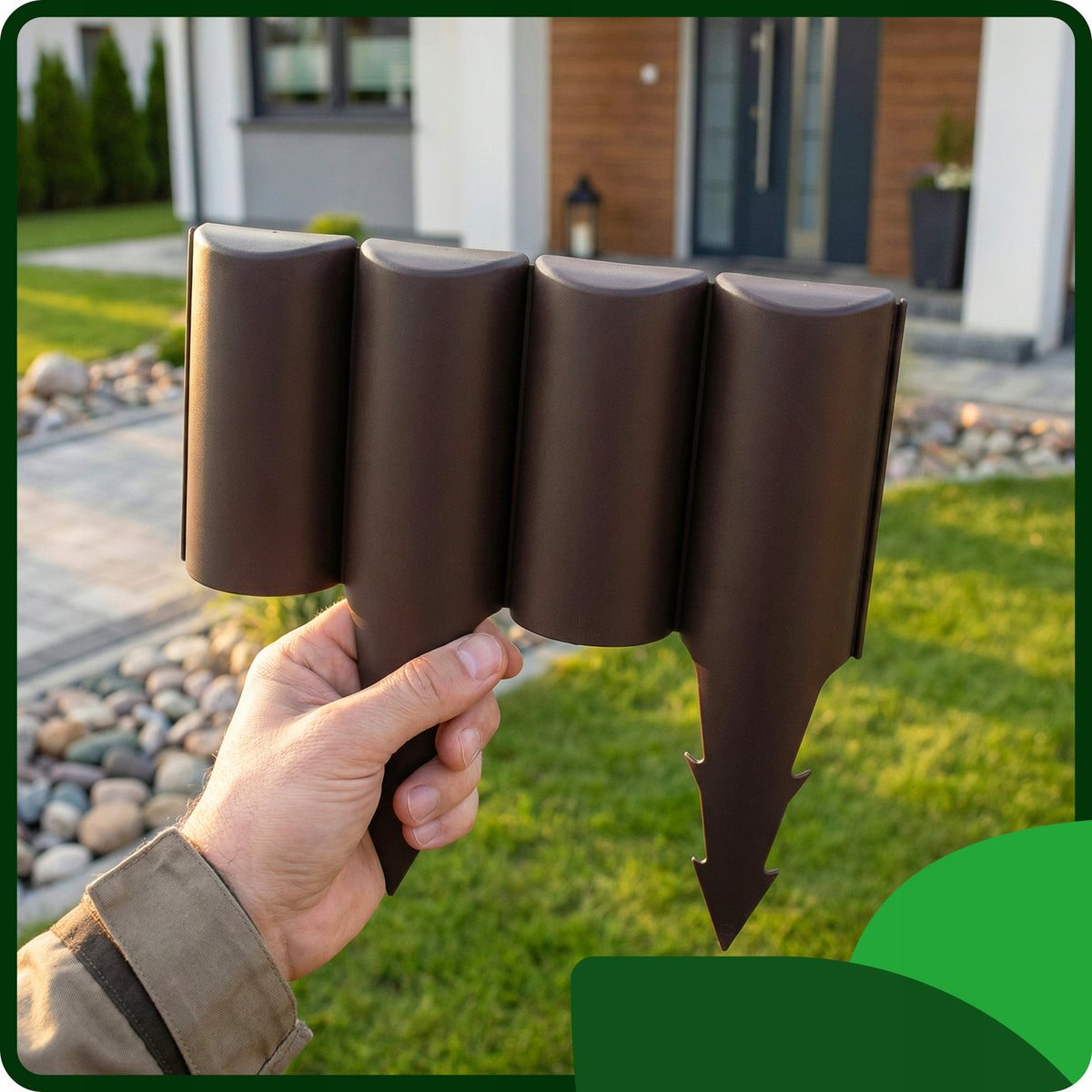 Plastic Garden Palisade 240cm Garden FENCE UV Bronze Packaging status original