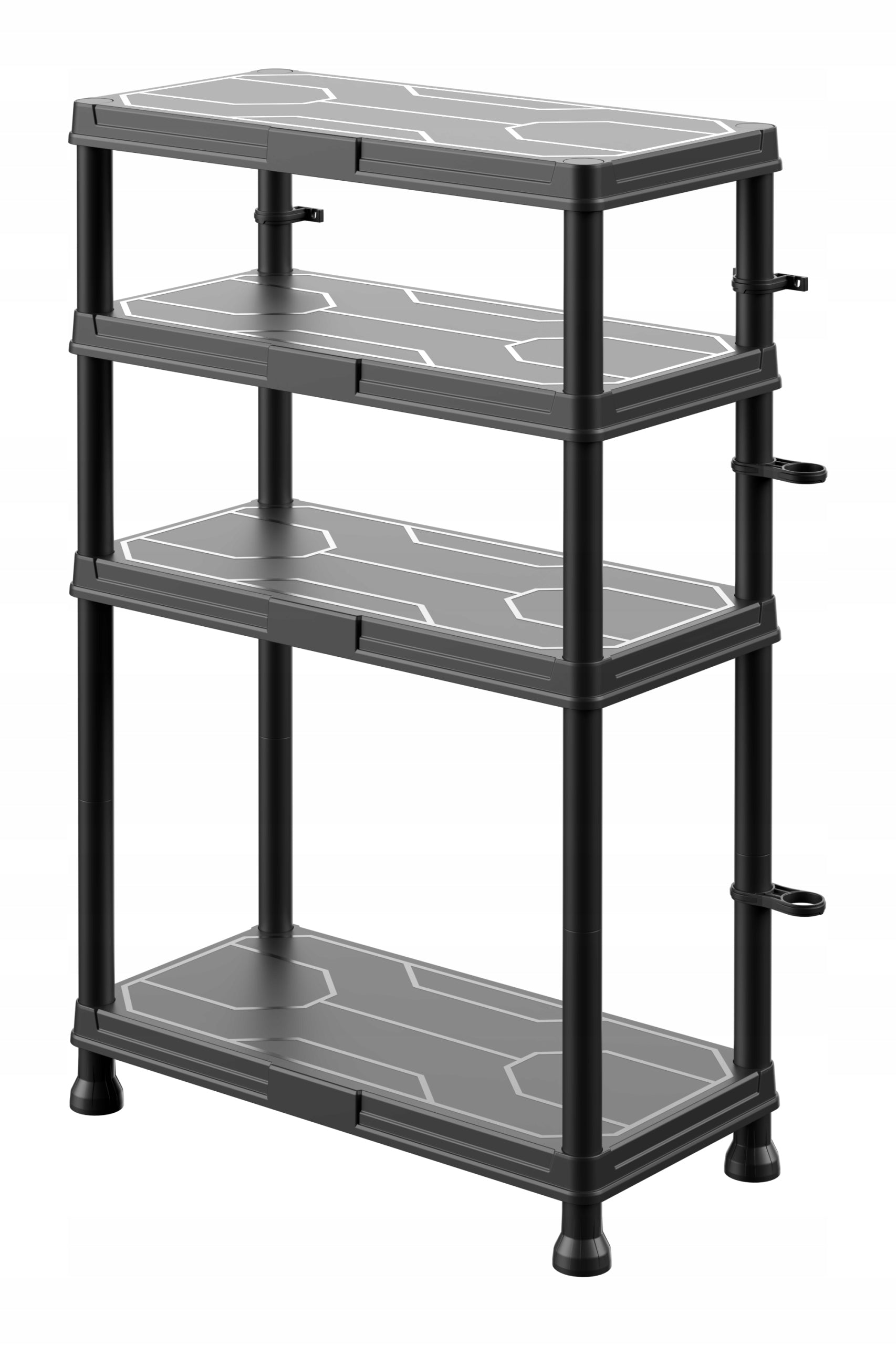 Plastic Storage Rack 4 Workshop Shelves for Pantry Basement Garage