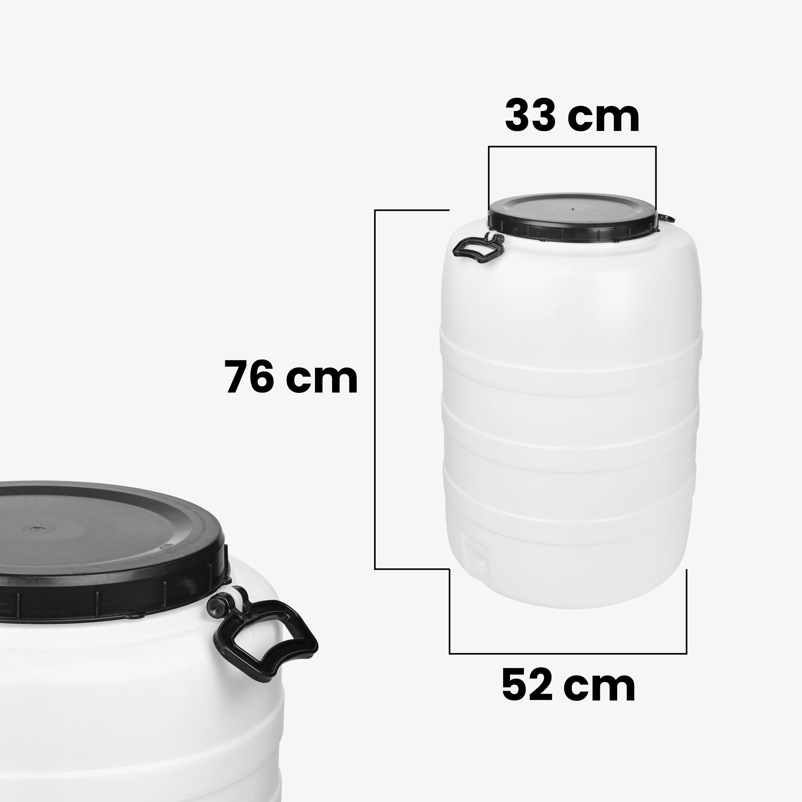 Plastic barrel 120L for food pickling HDPE handles Garronda Brand Garronda