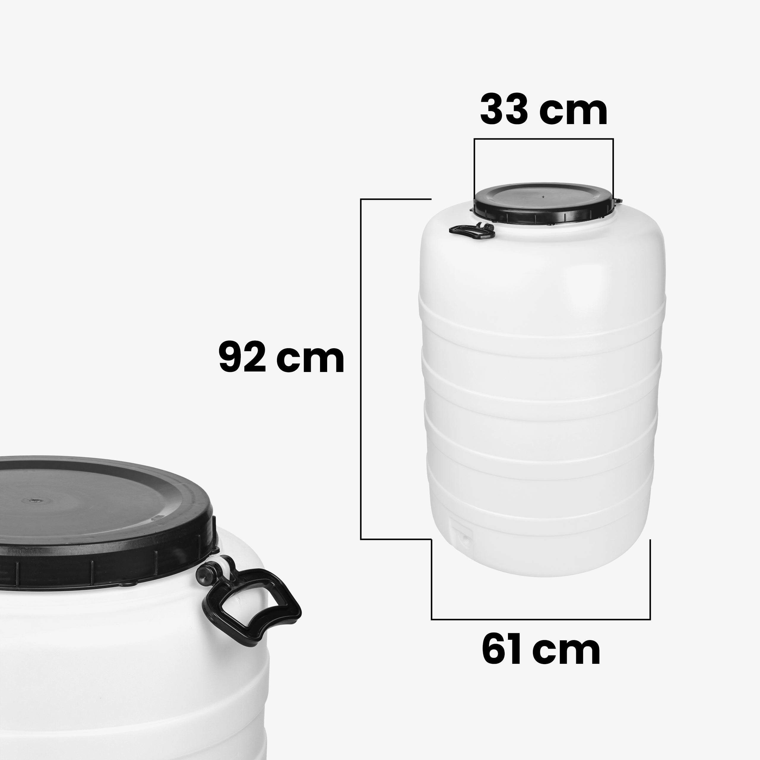 Plastic barrel 200L for food pickling screw-on handles Garronda Brand Garronda