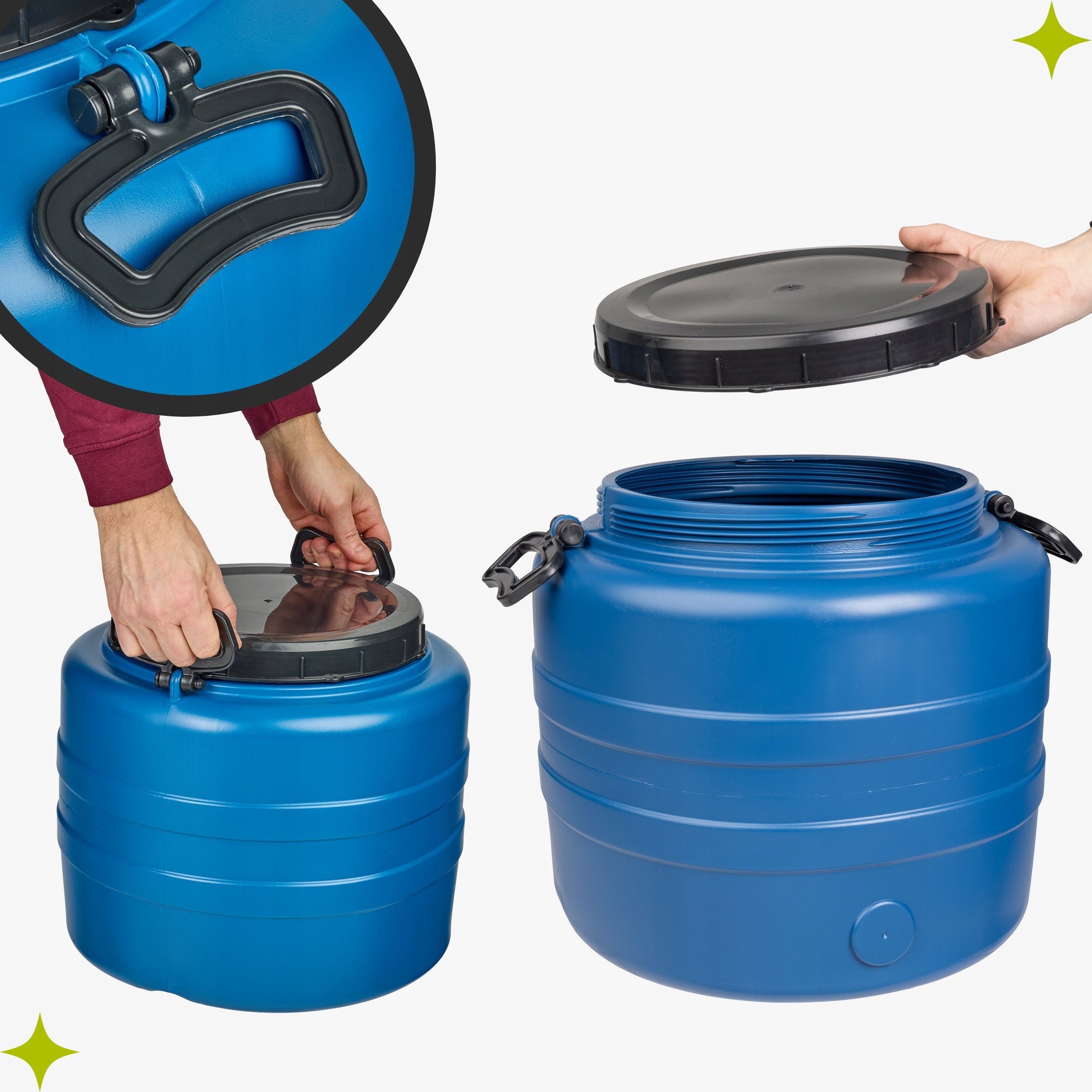 Plastic barrel 30L for pickling cabbage cucumbers screwed HDPE Garronda Brand Garronda