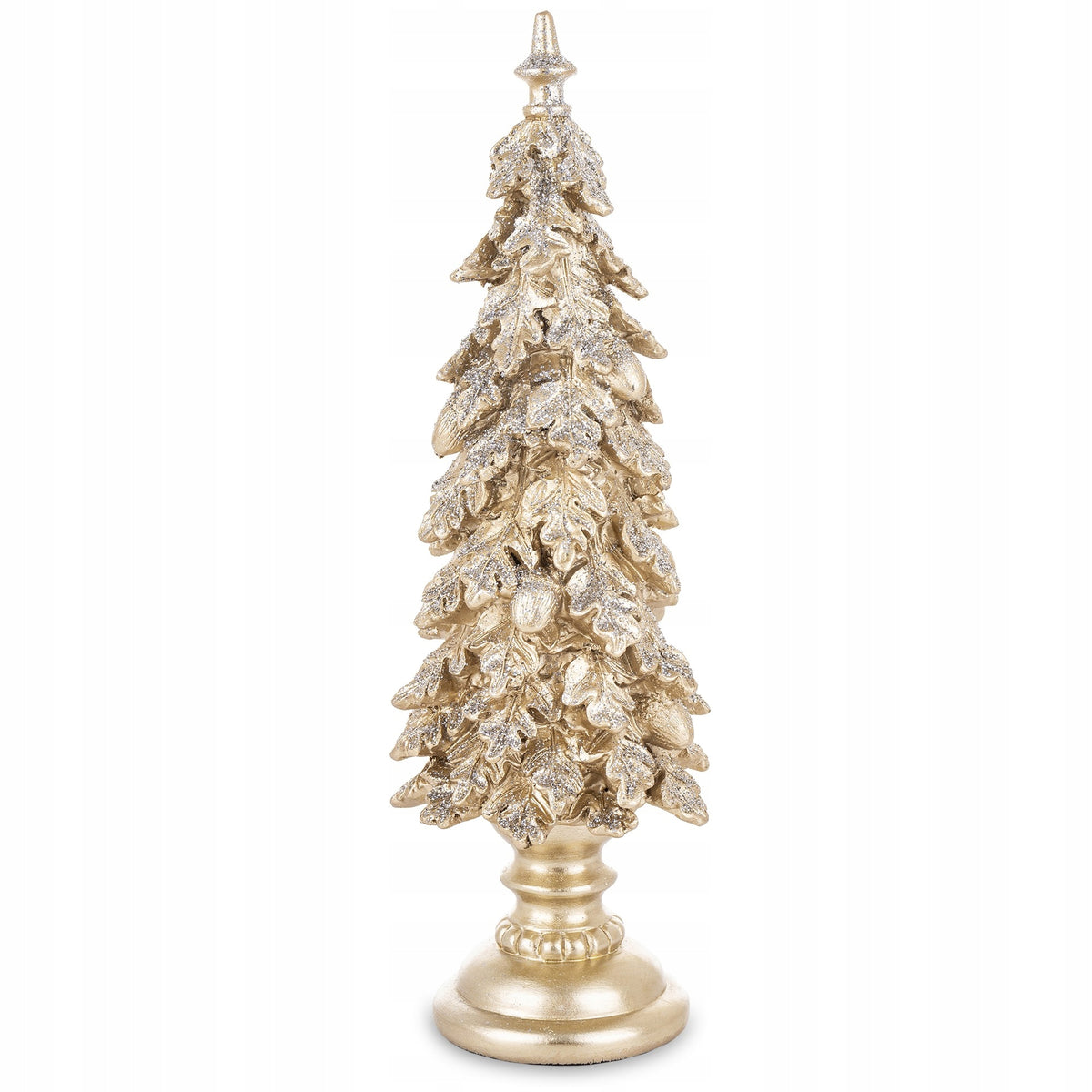 Plastic decoration Christmas tree champagne gold with glitter glamour