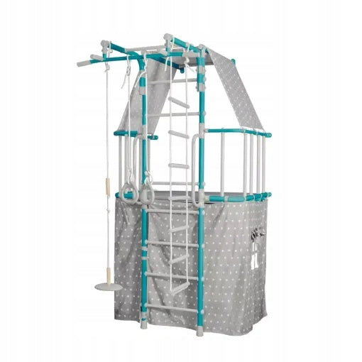 Playground gymnastic ladder with cottage Indigo Pastel with bar Manufacturer code 01.011.18.003