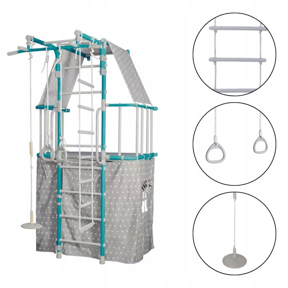 Playground gymnastic ladder with cottage Indigo Pastel with bar