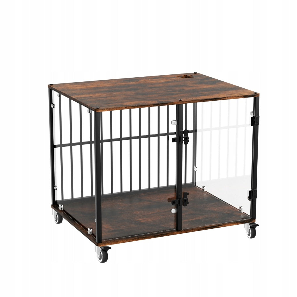 Playpen Dog Transporter Kennel Cage Wood BingoPaw 60x77x65 cm
