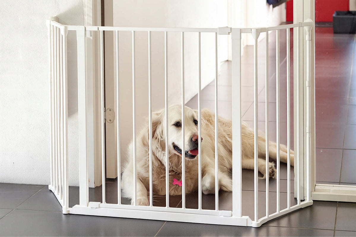 Playpen Protective Barrier ECOTOYS 5 Panels 60cm Metal White for Children Animal Product weight with unit packaging 13.1 kg