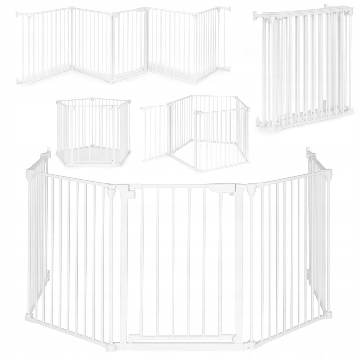 Playpen Protective Barrier ECOTOYS 5 Panels 60cm Metal White for Children Animal